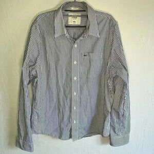 Abercrombie & Fitch Men’s Blue Pin Stripe Long Sleeve‎ Button-Down Shirt XXL